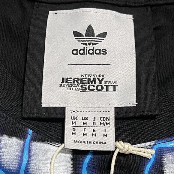 NEW adidas Racing Shirt Mens Medium Black Jeremy Scott NASCAR Rally Heavyweight - Picture 2 of 10